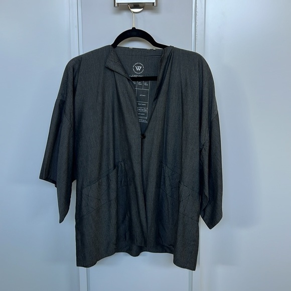 Grey kimono style jacket from zero waste collection made from recycled c… - Picture 3 of 7